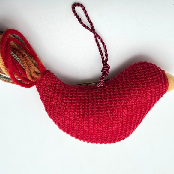 3 Pc Christmas Ornaments Penguin Gnome Bird Knit Felt Embroidery Festive - Picture 8 of 9